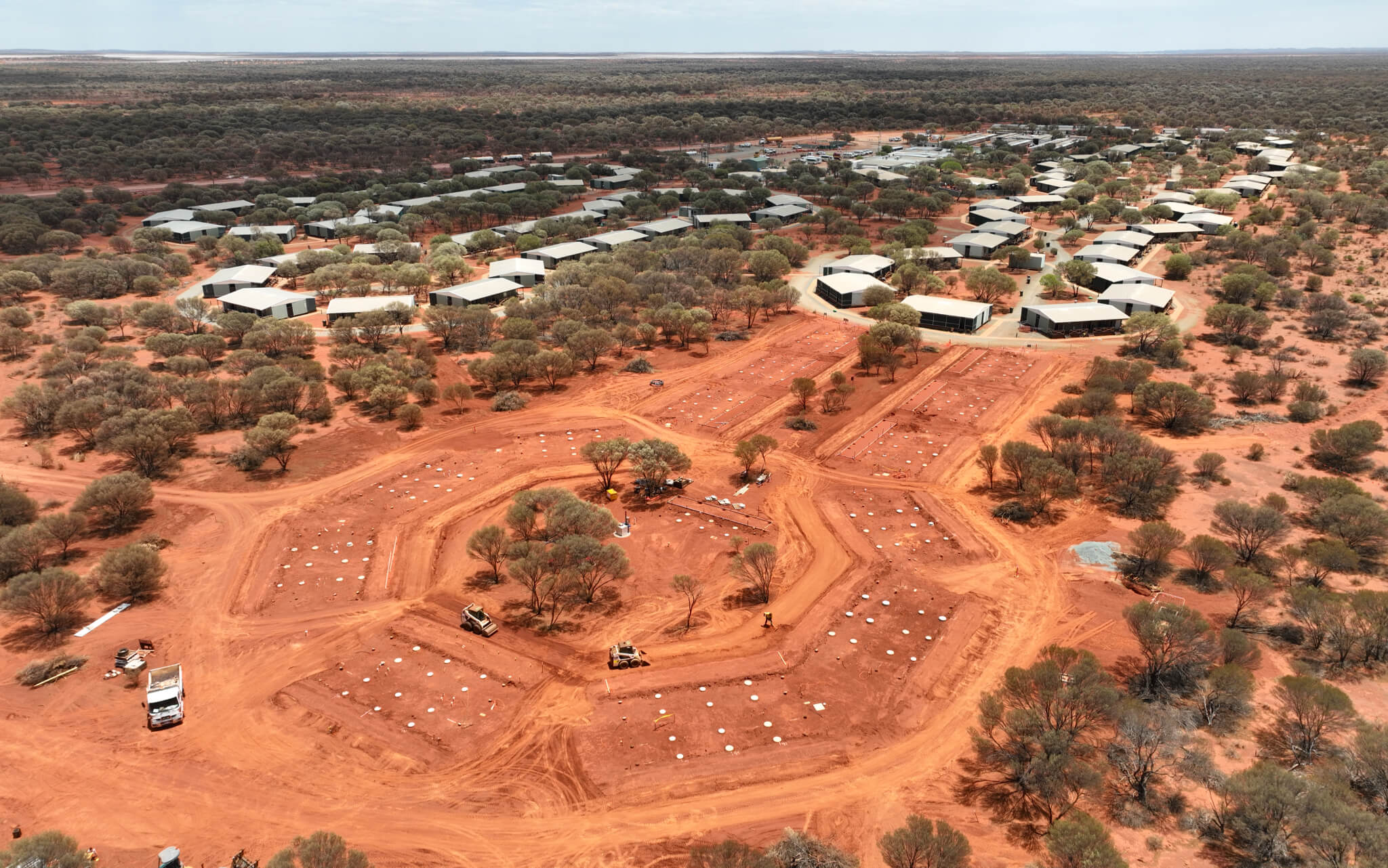sunrise dam aerial progress
